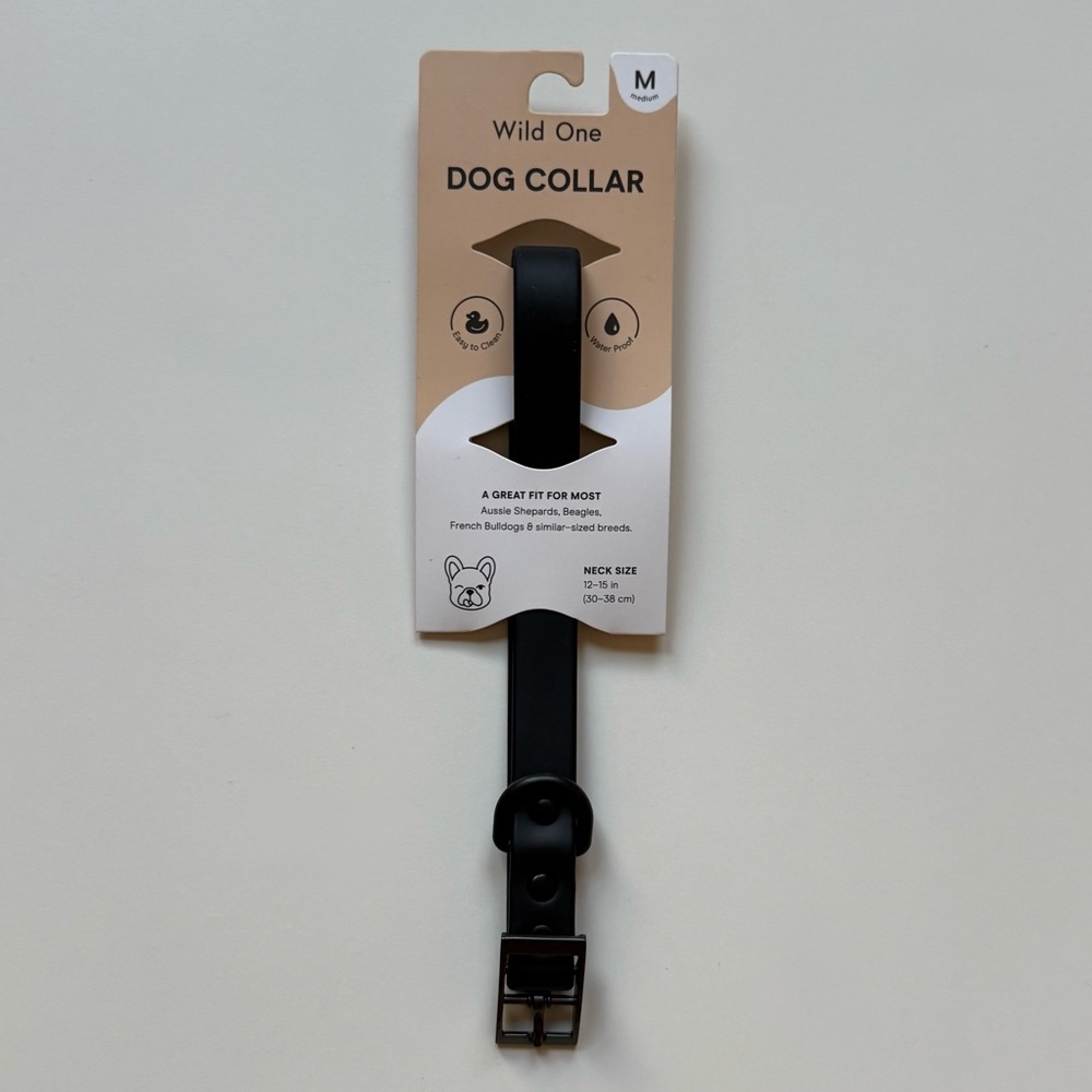 Wild One Dog Collar - M (12-15") - Black